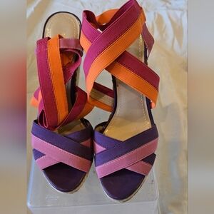 Stunning Enzo Angiolini Purple Pink Wedge Shoes Never Worn